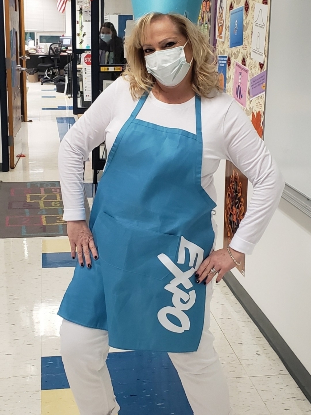 Halloween Costume Of An Expo Marker. Women's Blue Utility Apron Only